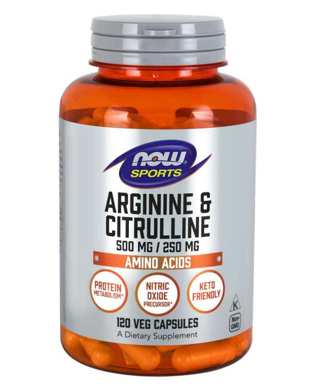 NOW Arginine 500mg & Citrulline 250mg(120кап.)
