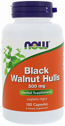 Активное долголетие NOW Black Walnut Hulls 500mg (100кап.)