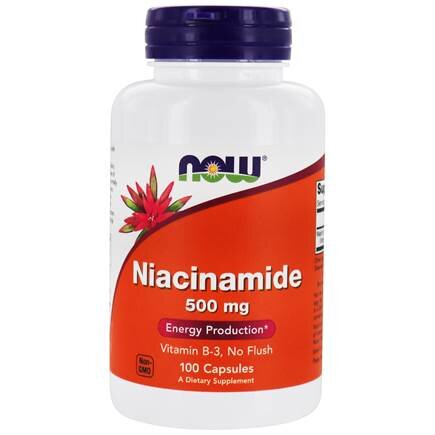 Витамины NOW Niacinamide 500 мг (100 кап.)