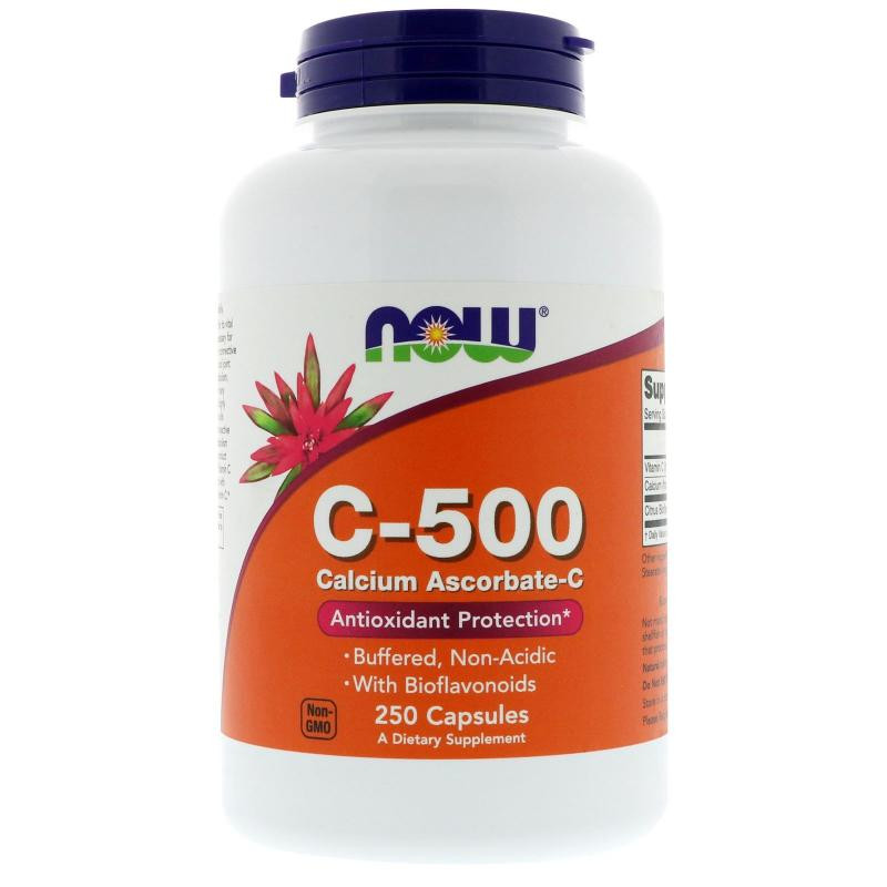 NOW Vitamin C 500 Calcium Ascorbate-C (250кап)