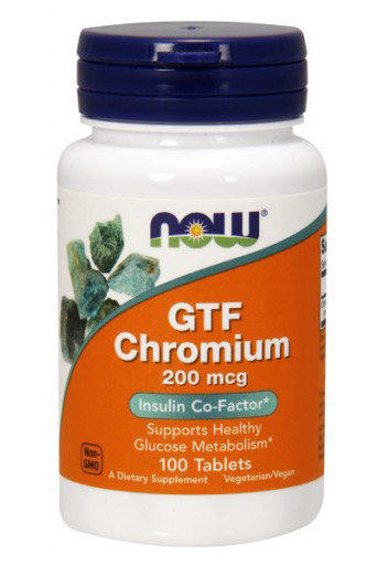 NOW GTF Chromium 200mcg (100таб.)