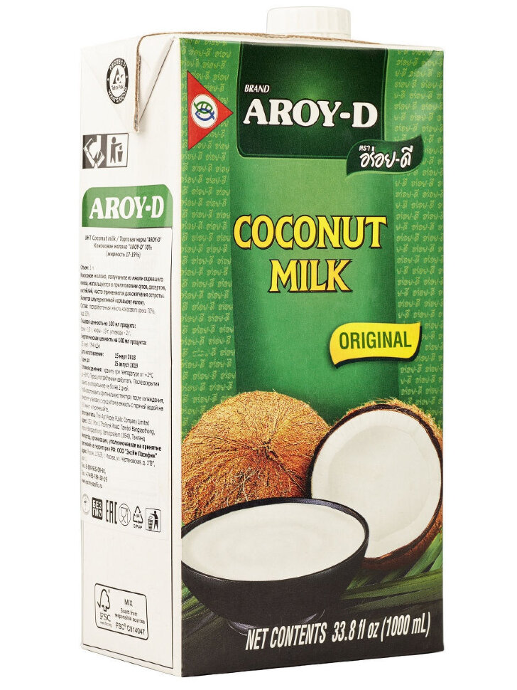 Кокосовое молоко AROY-D (1000мл.)
