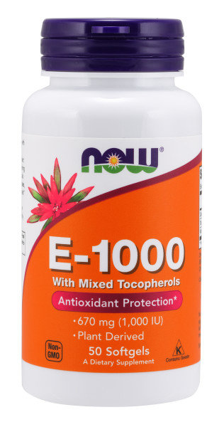 NOW Vitamin E-1000 Mixed Tocopherols (50кап)