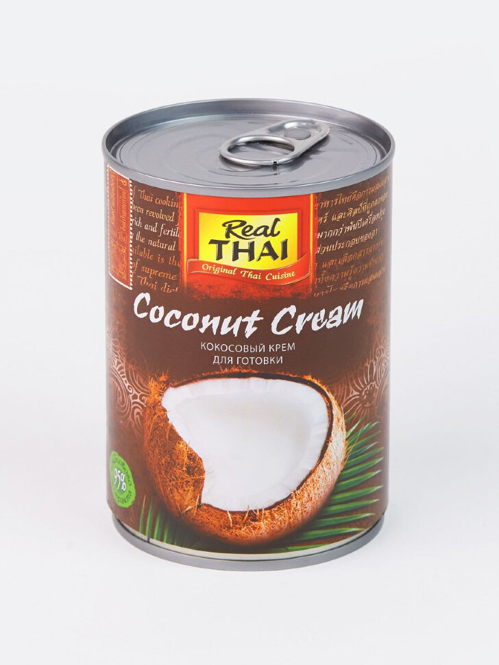 Кокосовые сливки REAL THAI (400мл), ж/б