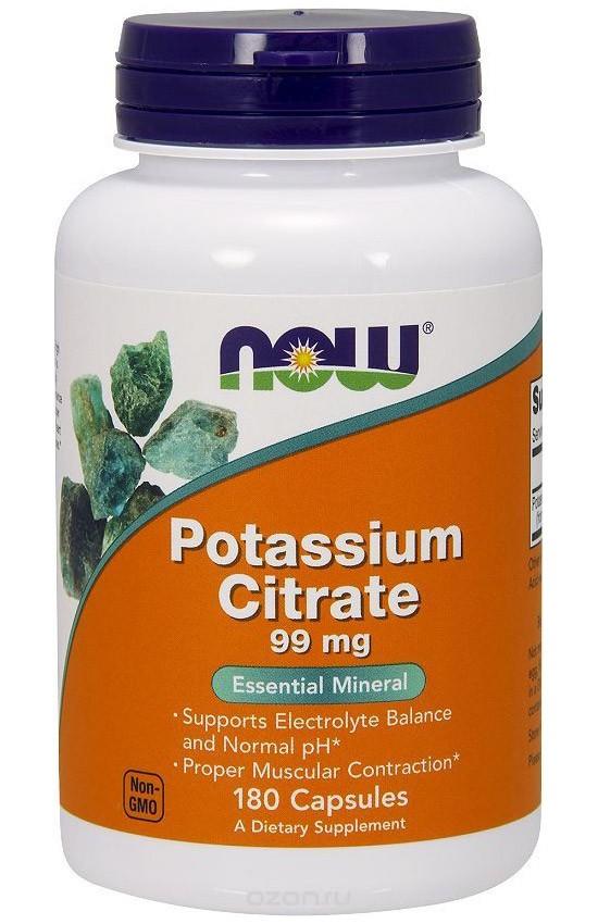 Калий NOW Potassium Citrate (180кап)