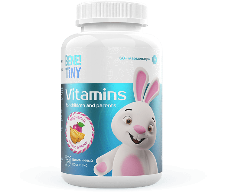 BENE TINY Мультивитаминный мармелад Мои первые витамины (60 шт.)