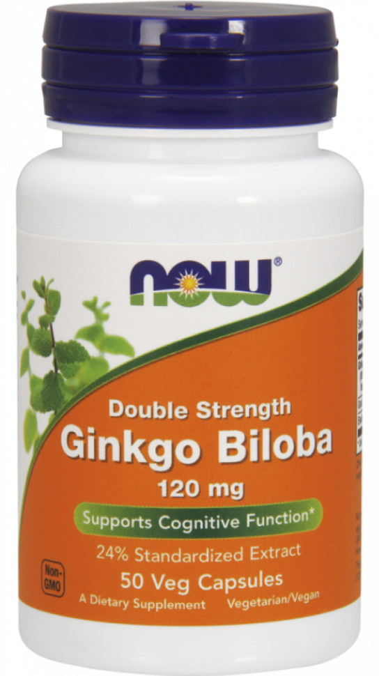 Улучшение памяти NOW Ginkgo Biloba 120 mg (50кап.)