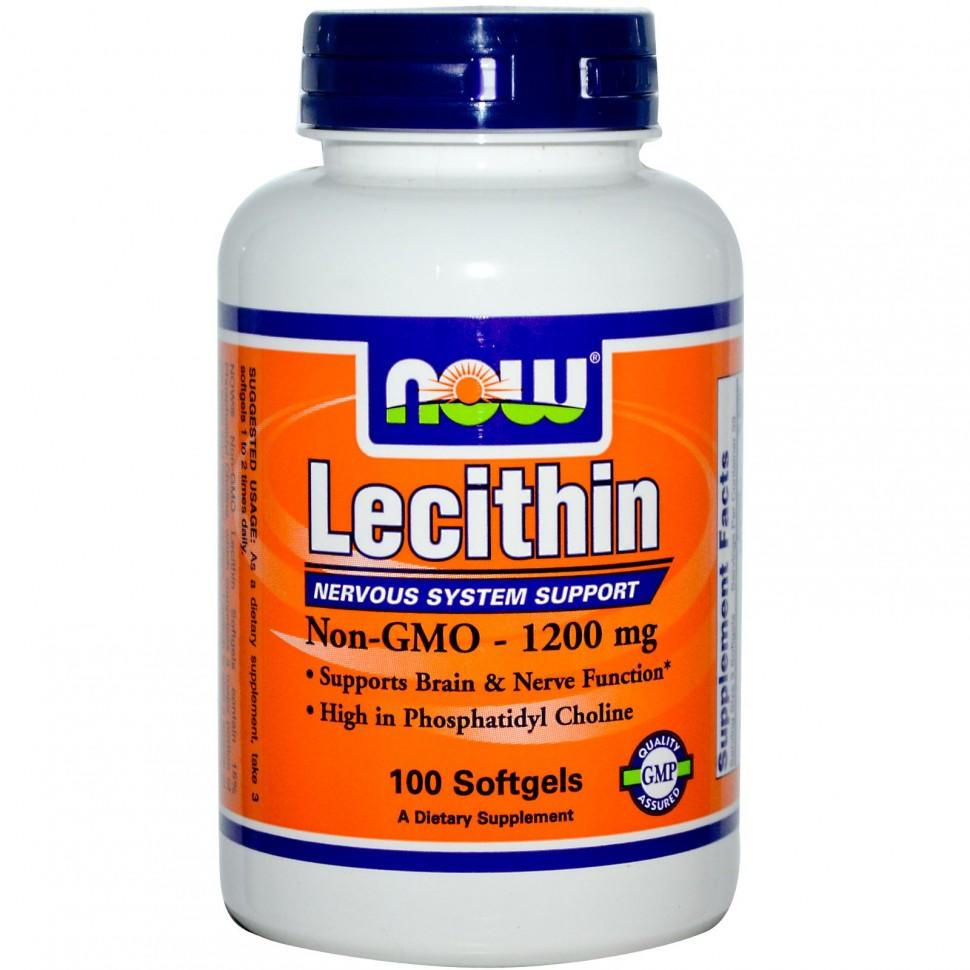 Лецитин NOW Lecithin 1200mg (100кап,)