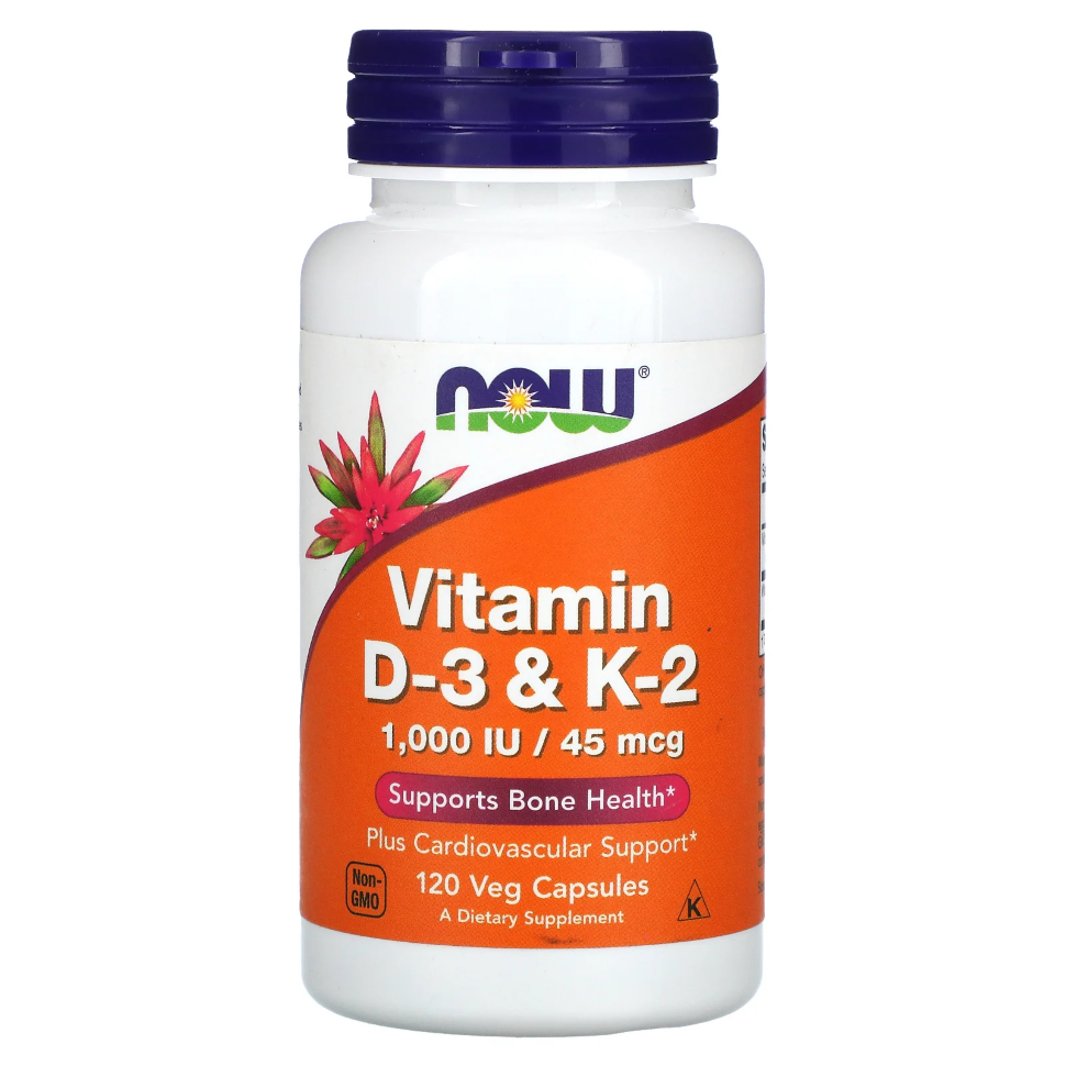 Витамин Д3 NOW Vitamin D-3/K2 1000mg (120 капсул)