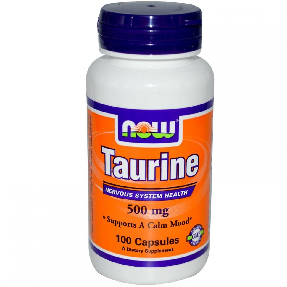 Таурин NOW Taurine 500mg (100кап)