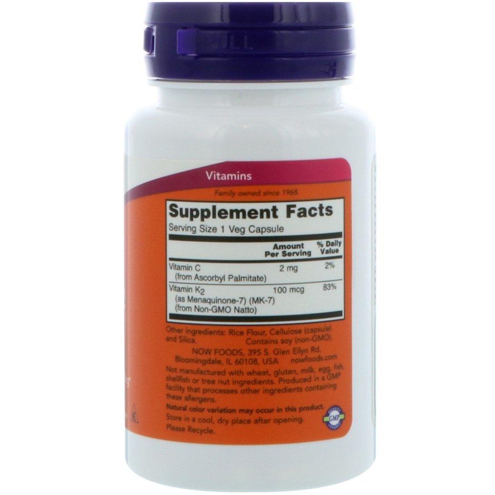 NOW Vitamin K-2/MK-7 100mcg (60 кап.)