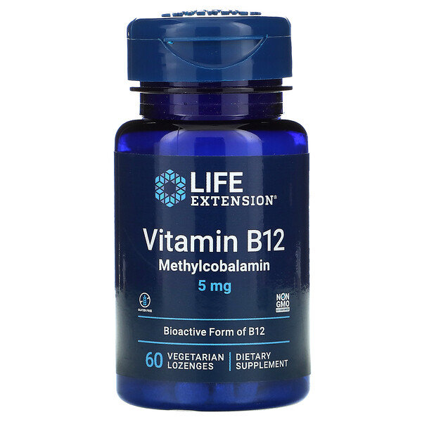 LIFE EXTENSION Vitamin B-12 Metylcobalamin 5mg (60 пастилок)