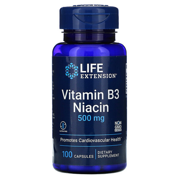 LIFE EXTENSION Vitamin B-3 Niacin 500mg (100 кап.)