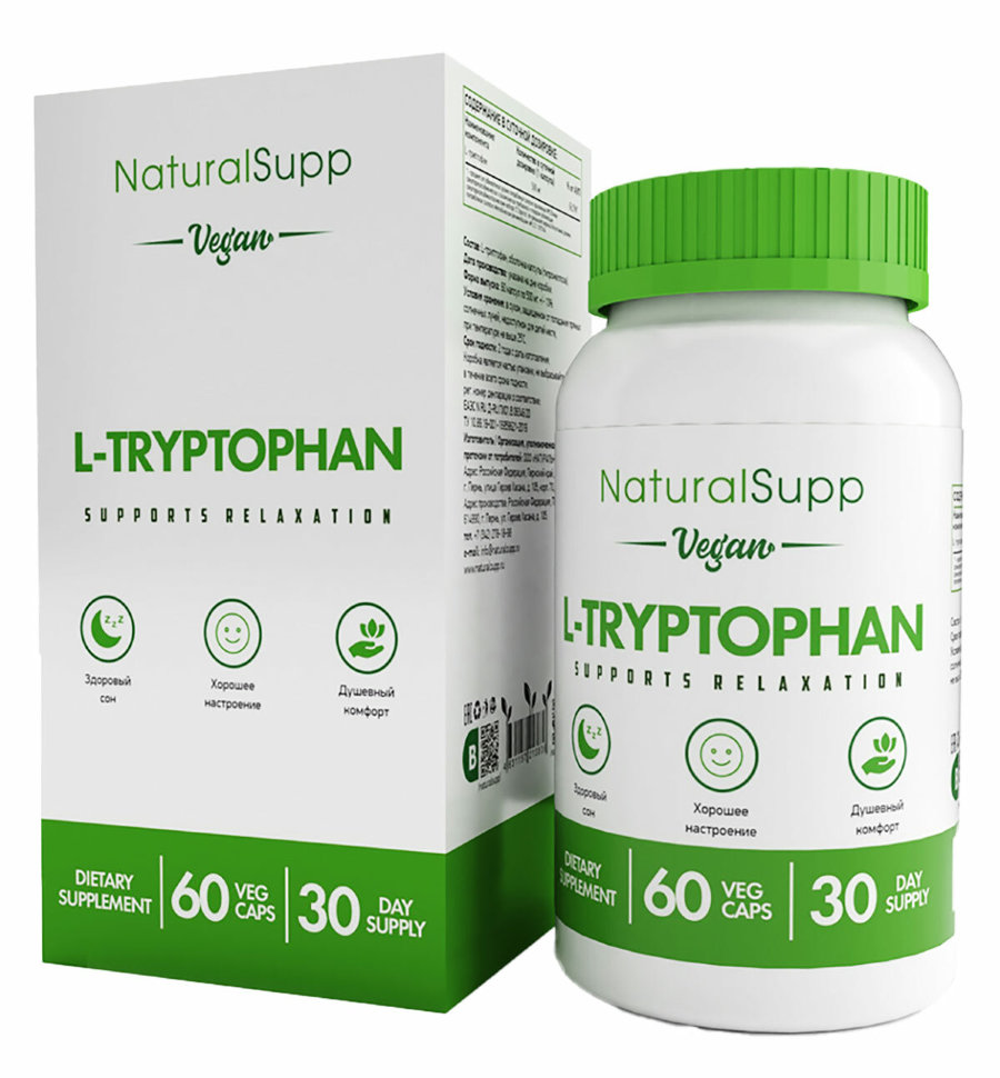 NATURALSUPP Vegan L-Tryptophan	500mg (60 вег.кап.)