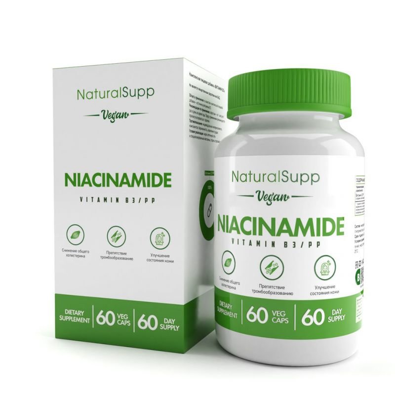 NATURALSUPP Niacinamide Vitamin B-3/PP (60кап.)