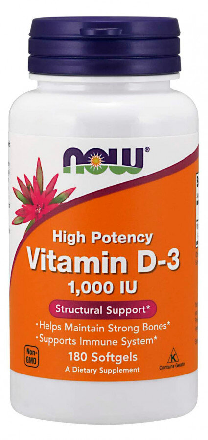 NOW Vitamin D-3 1000 (180 жев.таб.)