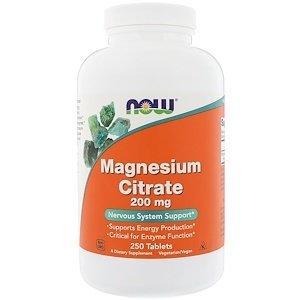 NOW Magnesium Citrate 200mg (250таб.)