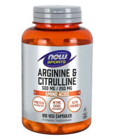 NOW Arginine 500mg &amp; Citrulline 250mg(120кап.)