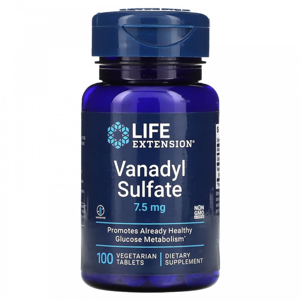 LIFE EXTENSION Vanadyl Sulfate 7,5mg (100 вег.таб.)