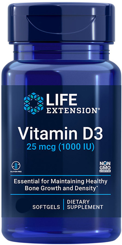 LIFE EXTENSION Vitamin D3 25 mcg 1000 IU (60 кап.)