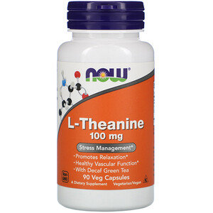 Теанин NOW L-Theanine 100 мг (90 вег.кап)