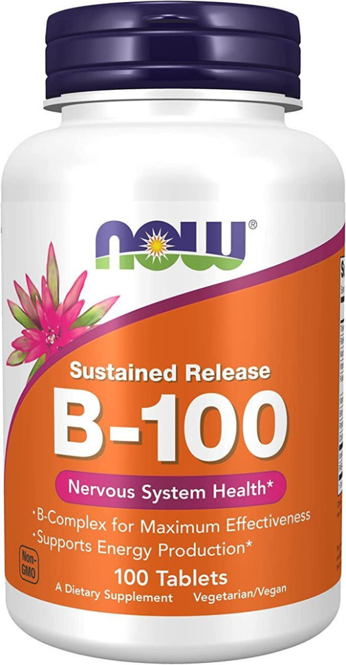 NOW Vitamin B-100 S.R.(100таб.) до 10/2023